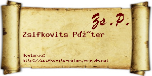 Zsifkovits Péter névjegykártya